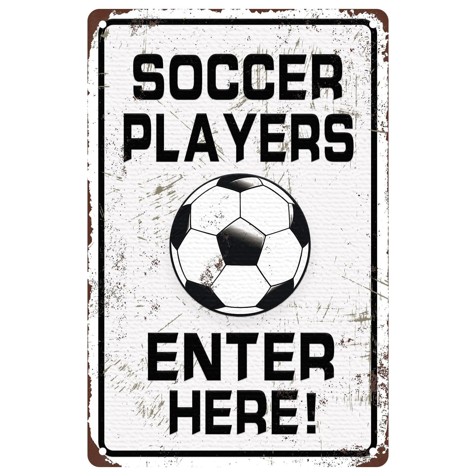 Sports Themed Retro Metal Sign, Soccer Area Entrance Wall Decor, Home Yard Pub Man Cave Ornament, 8x12 Inch