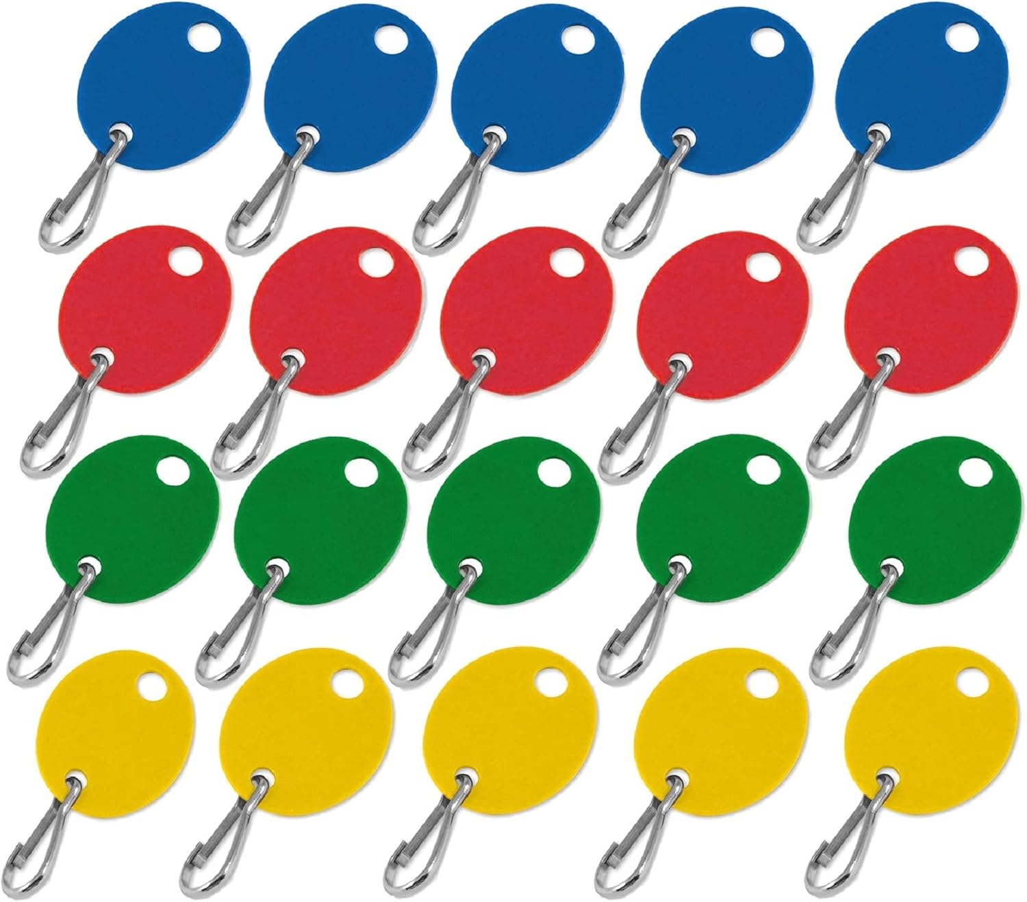 Lucky Line Oval Cabinet Key Tag with Hook in Assorted Colors, 100 Blank Tags (258900)
