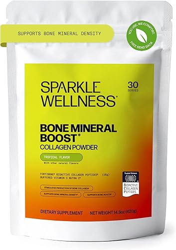 Miniatura 12 de Sparkle Wellness Bone Mineral Boost (Acai Lemonade) [30 porciones] Suplemento de colágeno en polvo Péptidos de colágeno bioactivos FORTIBONE