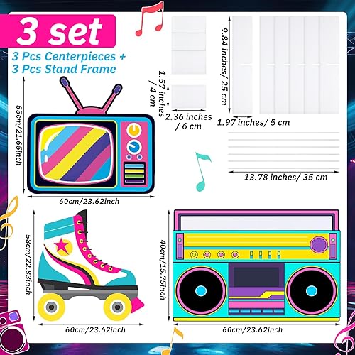 Miniatura 2 de Soulchen 3 piezas de 24 pulgadas grandes de los años 80 y 90 accesorios de cabina de fotos retro de los años 80 y 90 decoraciones de fiesta de