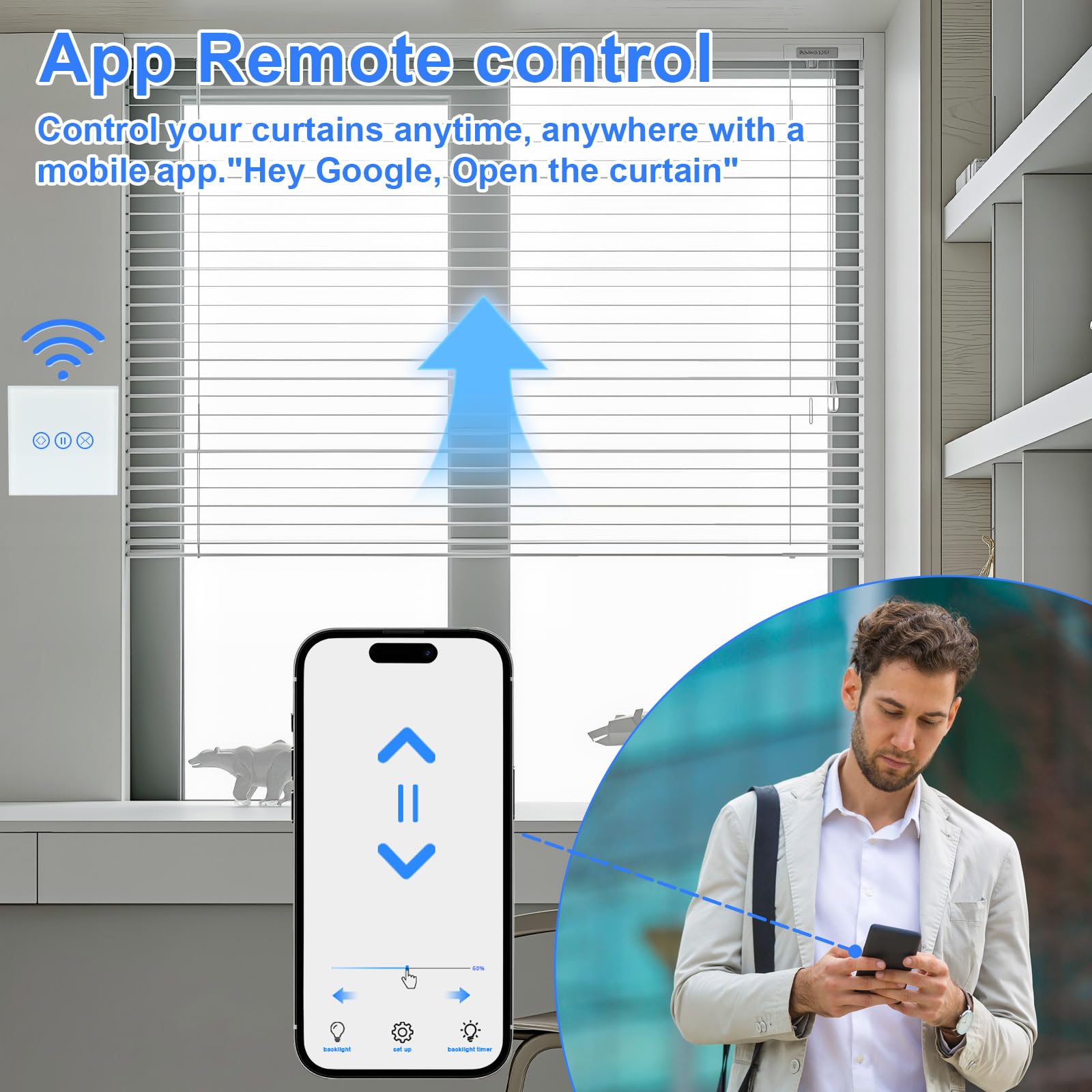 Smart Roller Shutter Switch, WiFi Roller Shutter Switch for Controlling Roller Shutters/Blinds/Awnings - Image 4