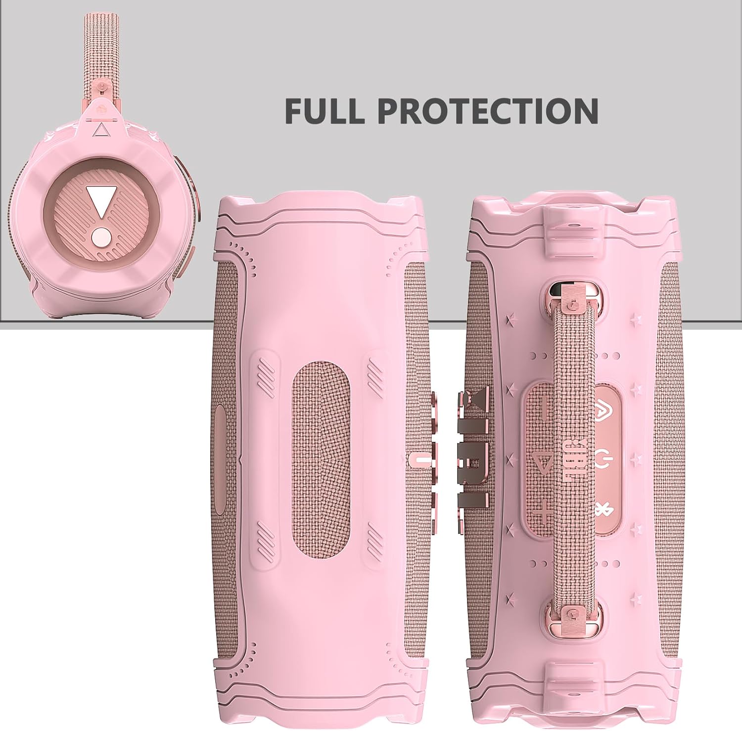 Silicone Cover Case for JBL Charge 6 Portable Bluetooth Speaker Accessories, Charge 6 Speaker Protective Case with Shoulder Strap (Pink Cover) - Image 5