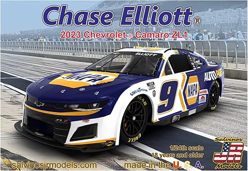 Miniatura 2 de Salvinos J R Modelo 124 NASCAR 2023 Camaro ZL1 Hendrix Motor Sport Chase Elliot NAPA Color Plástico Modelo SJMHMC2023CEP