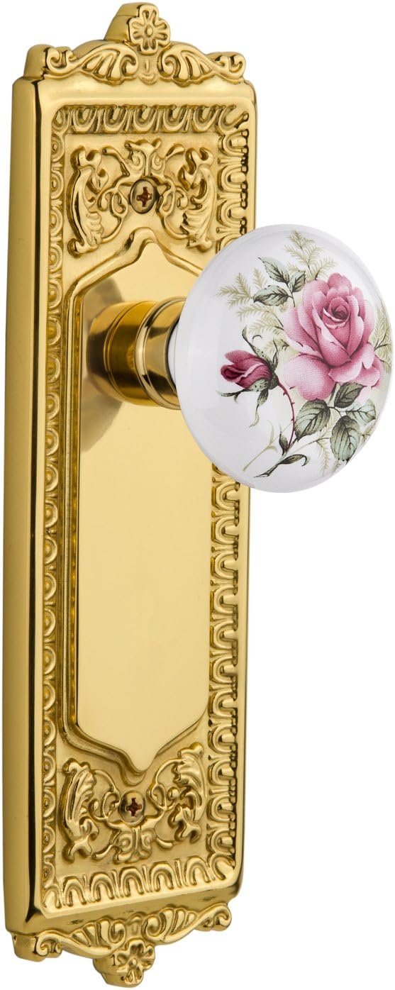 Nostalgic Warehouse Egg & Dart Plate with White Rose Porcelain