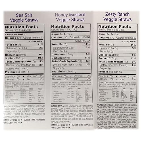 Miniatura 2 de Sensible Portions Garden Veggie Snack Straws - Paquete variado de chips con forma de pajitas, 30 unidades