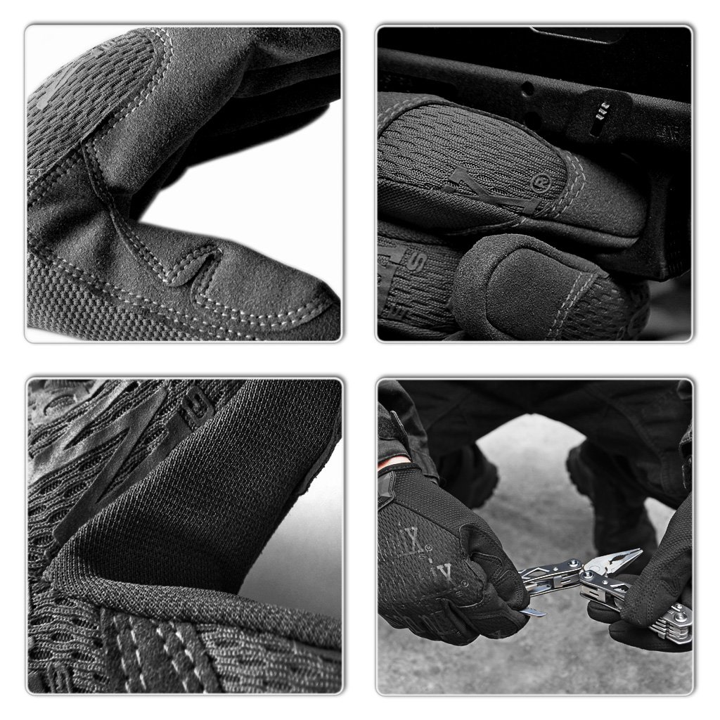 Mechanix Wear ORIGINAL Einsatz-Handschuhe, atmungsaktiv & Abriebfest + Gear-Karabiner, Original Glove in Schwarz, Coyote