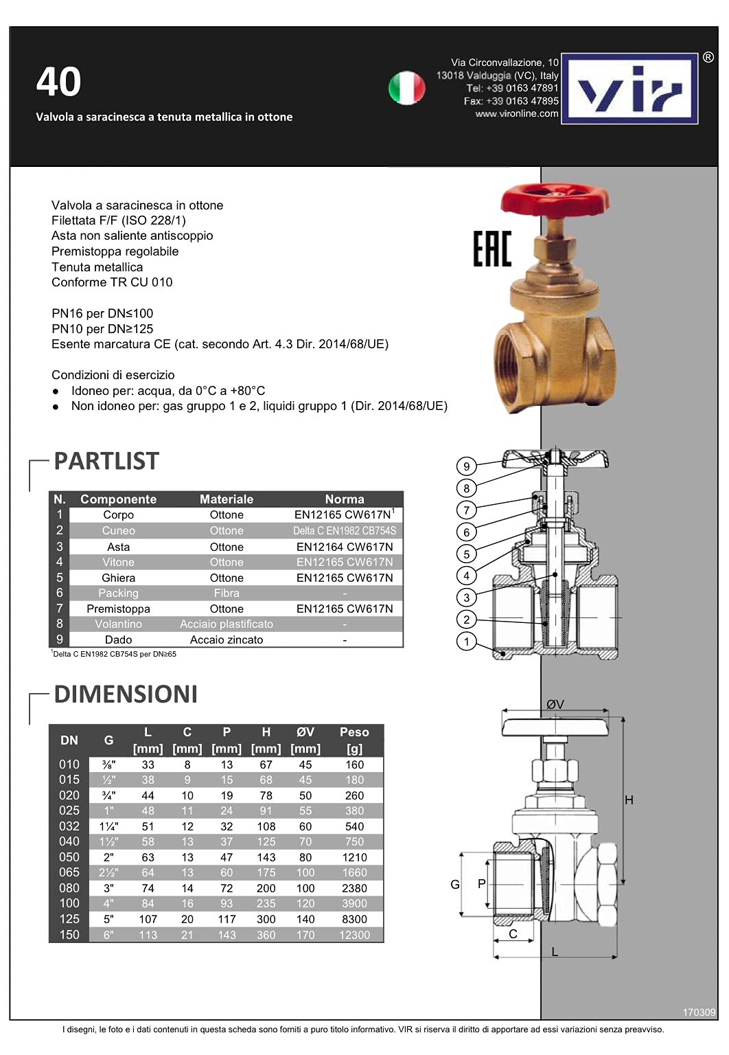 Valvola A Saracinesca In Ottone 3/4" - Per Acqua, Olio, Gas E Vapore - Foto 14