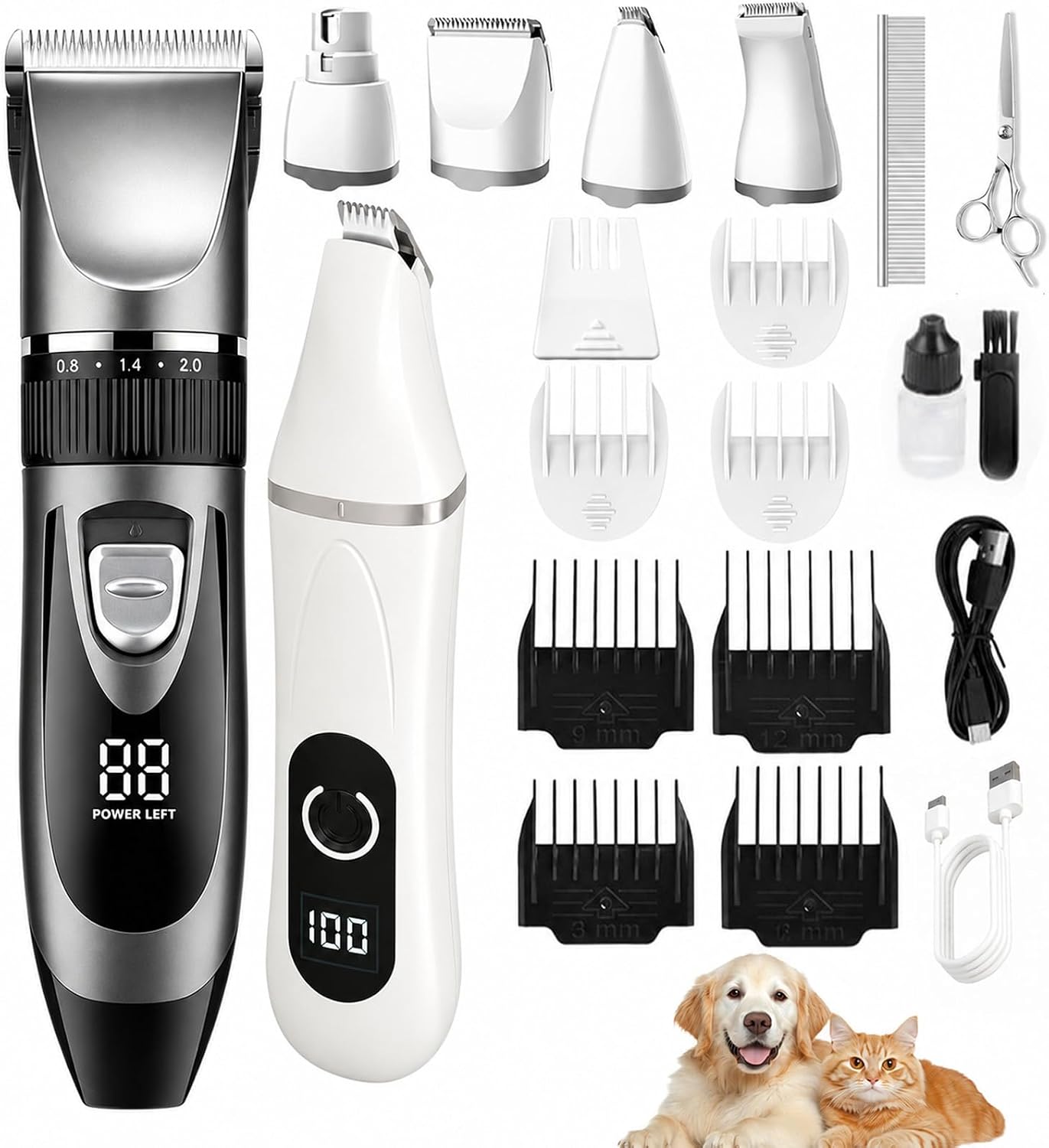 Dog Grooming Kit, Dog Clippers for Grooming Heavy Thick Coats