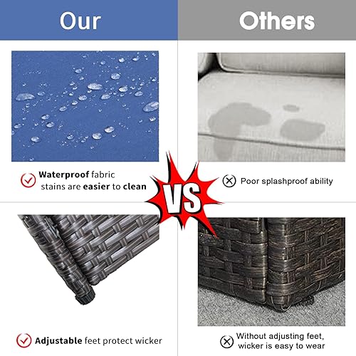 Miniatura 2 de Kinsuite Juego de 7 piezas de conversación al aire libre, juego de muebles de patio para todo tipo de clima con cojines, juego de sofá modular de