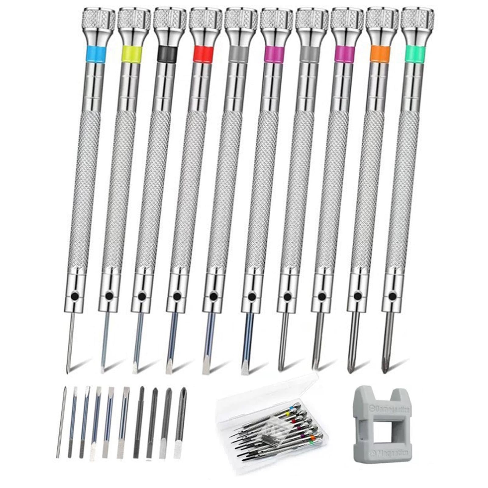 21 Pcs Watchmaker Screwdriver Set, 0.6-2 mm Precision Screwdriver Kit for Jewelry Watch Eyeglass Repair