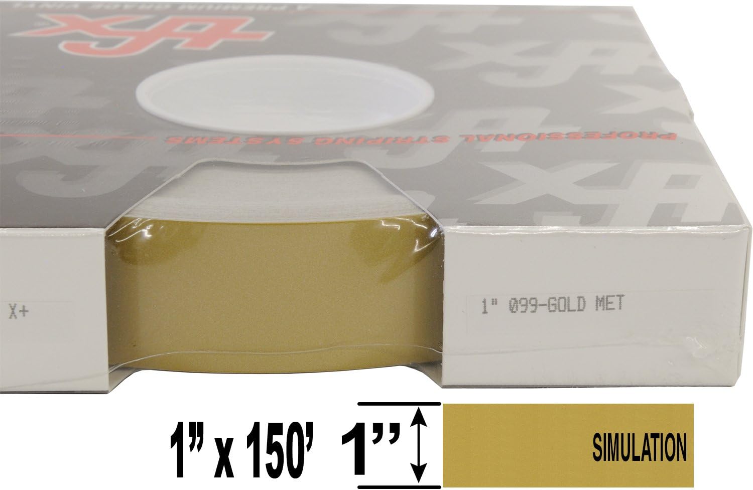 One Inch Solid Stripe Auto Truck Customizing - TFX 0116099-1" x 150' - 099 - Gold Metallic