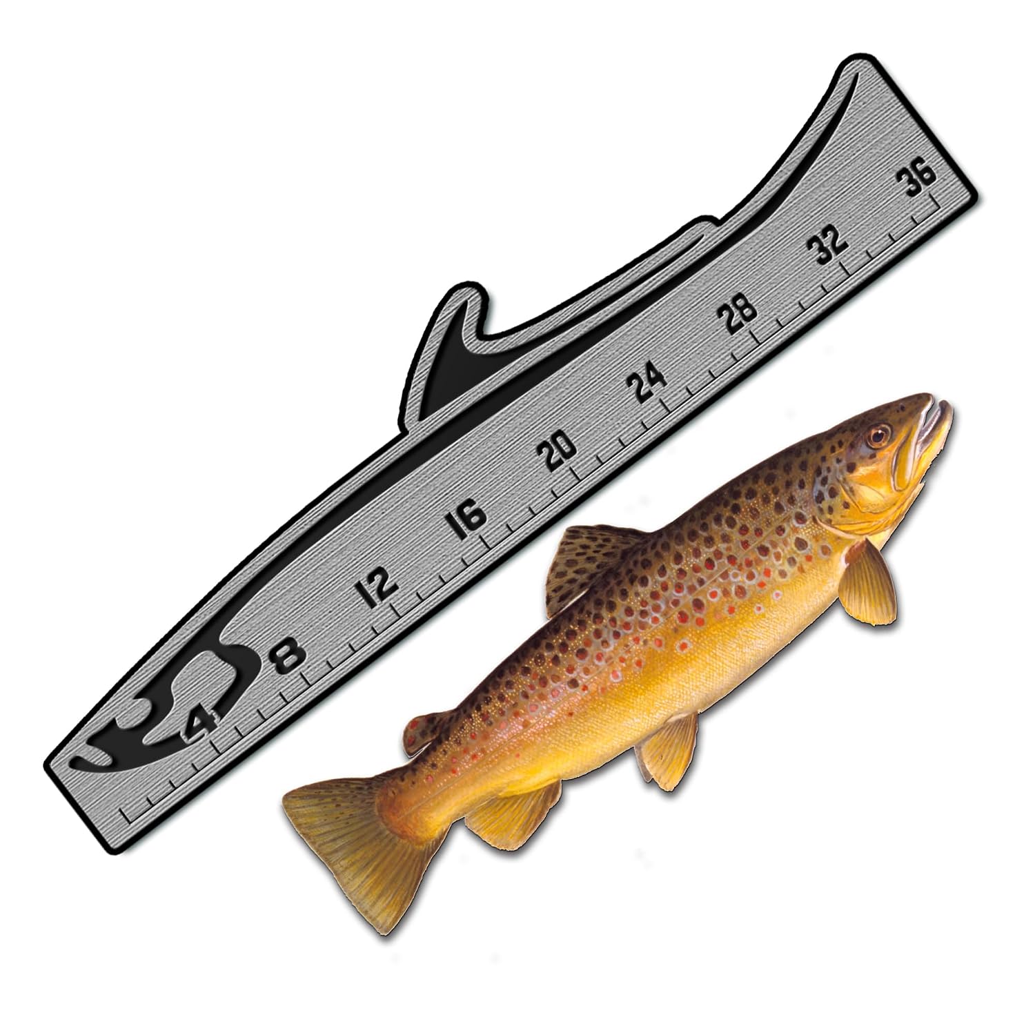 USATuff SeaDek EVA Foam Fish Measuring Ruler for Boat, Fishing, Kayak | Adhesive Backing Peel & Stick - 36" Tarpon Design - StormGray-Black
