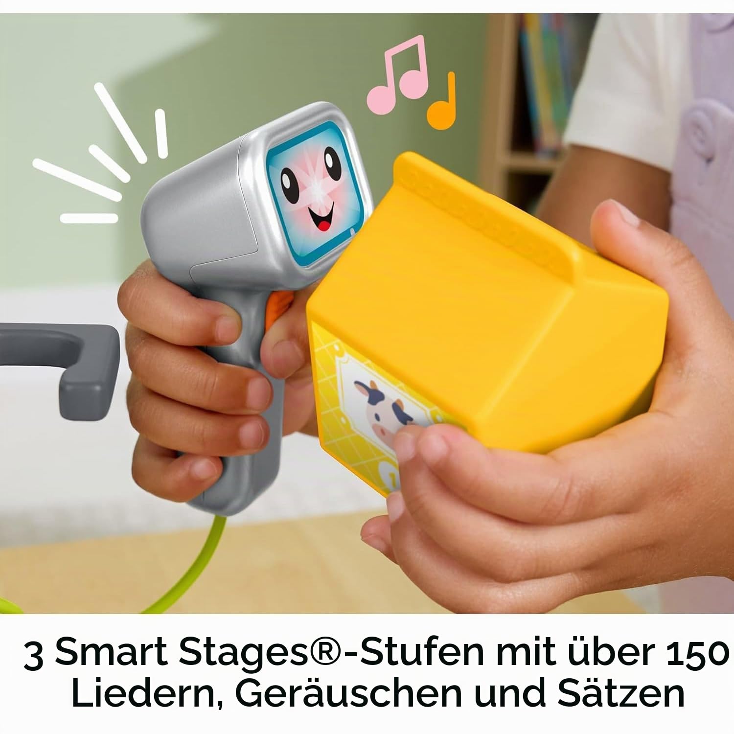 Fisher-Price - Kassenrekorder, Lernset mit über 150 Liedern, Sounds und Sätzen, 20 Zubehörteile, italienische Version +ES+IN+PT, Spielzeug für Kinder, 2+ Jahre, JGX00