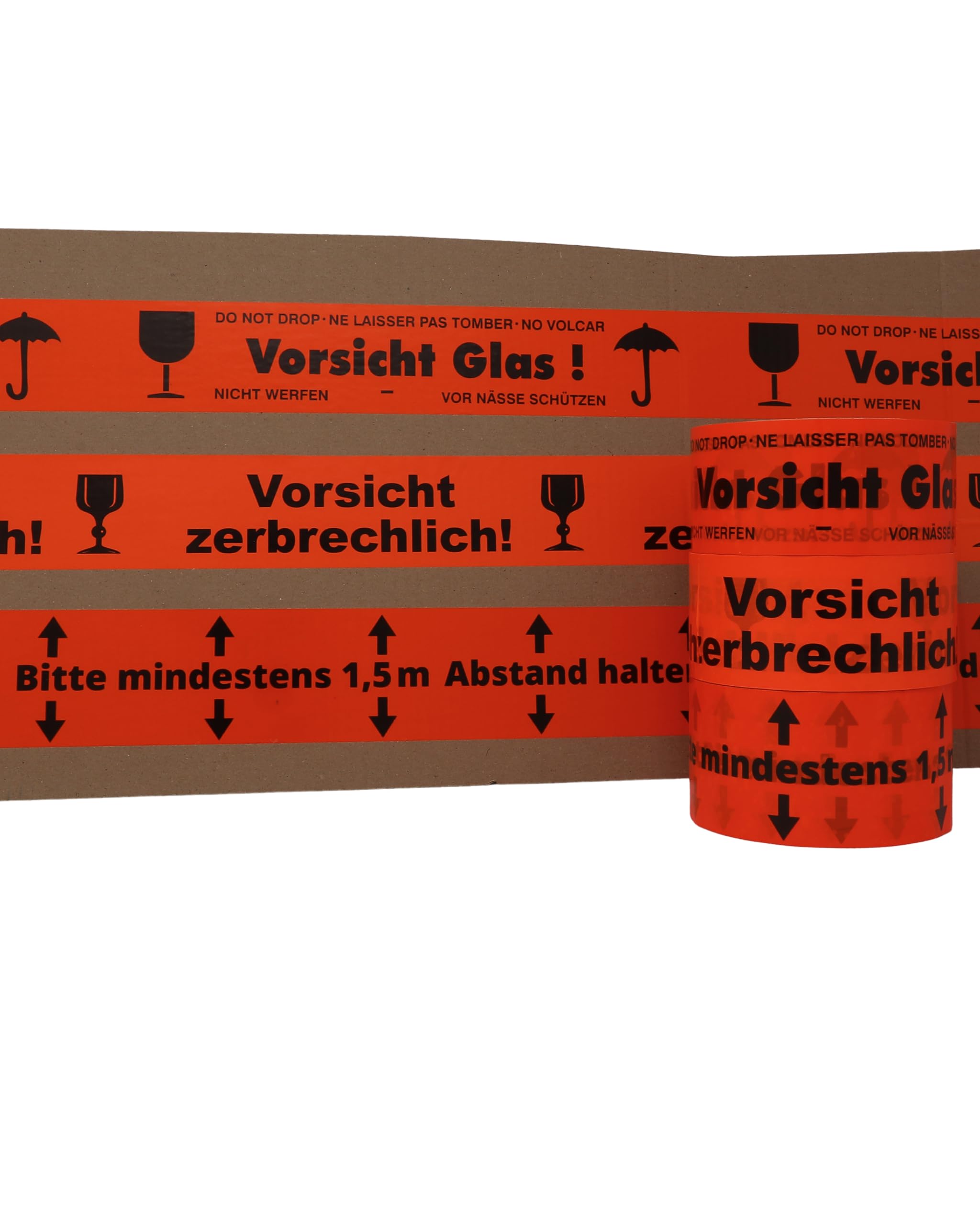 gws Lot de 6 rouleaux de ruban adhésif de signalisation de 1,5 m - En PVC orange - Qualité professionnelle - 60 mm x 66 m