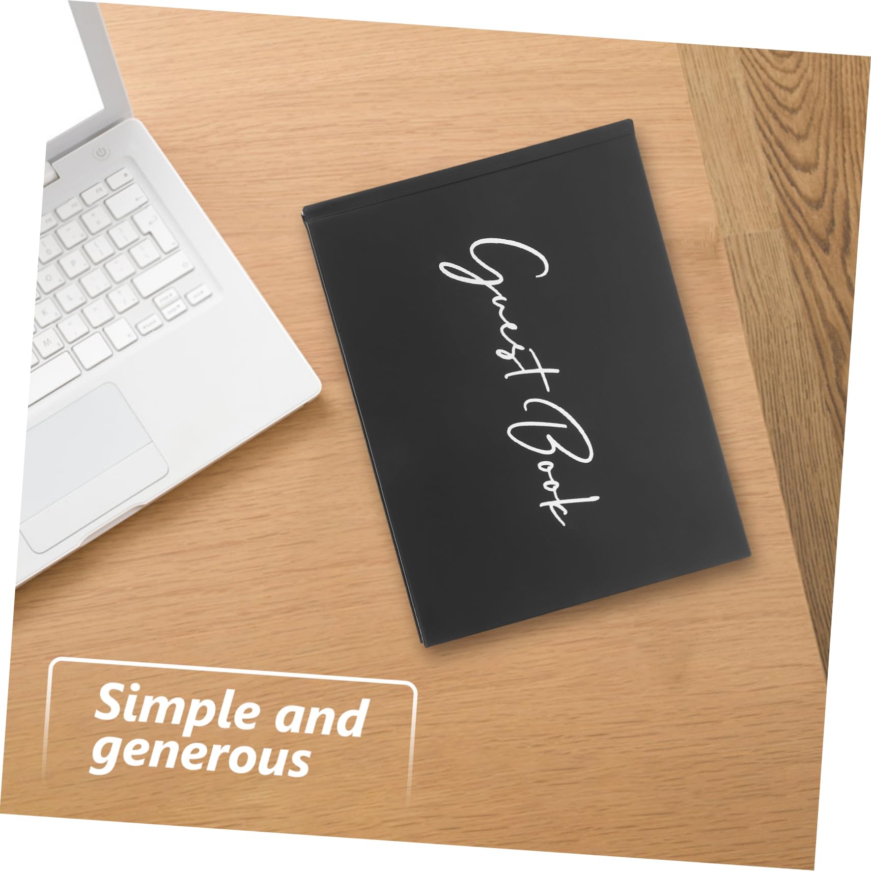 NUOBESTY Libro degli Ospiti Matrimonio in Carta e Plastico Nero Set 1 per Registrare Dediche e Firme in Occasione di Decorazione e Festa Nuziale