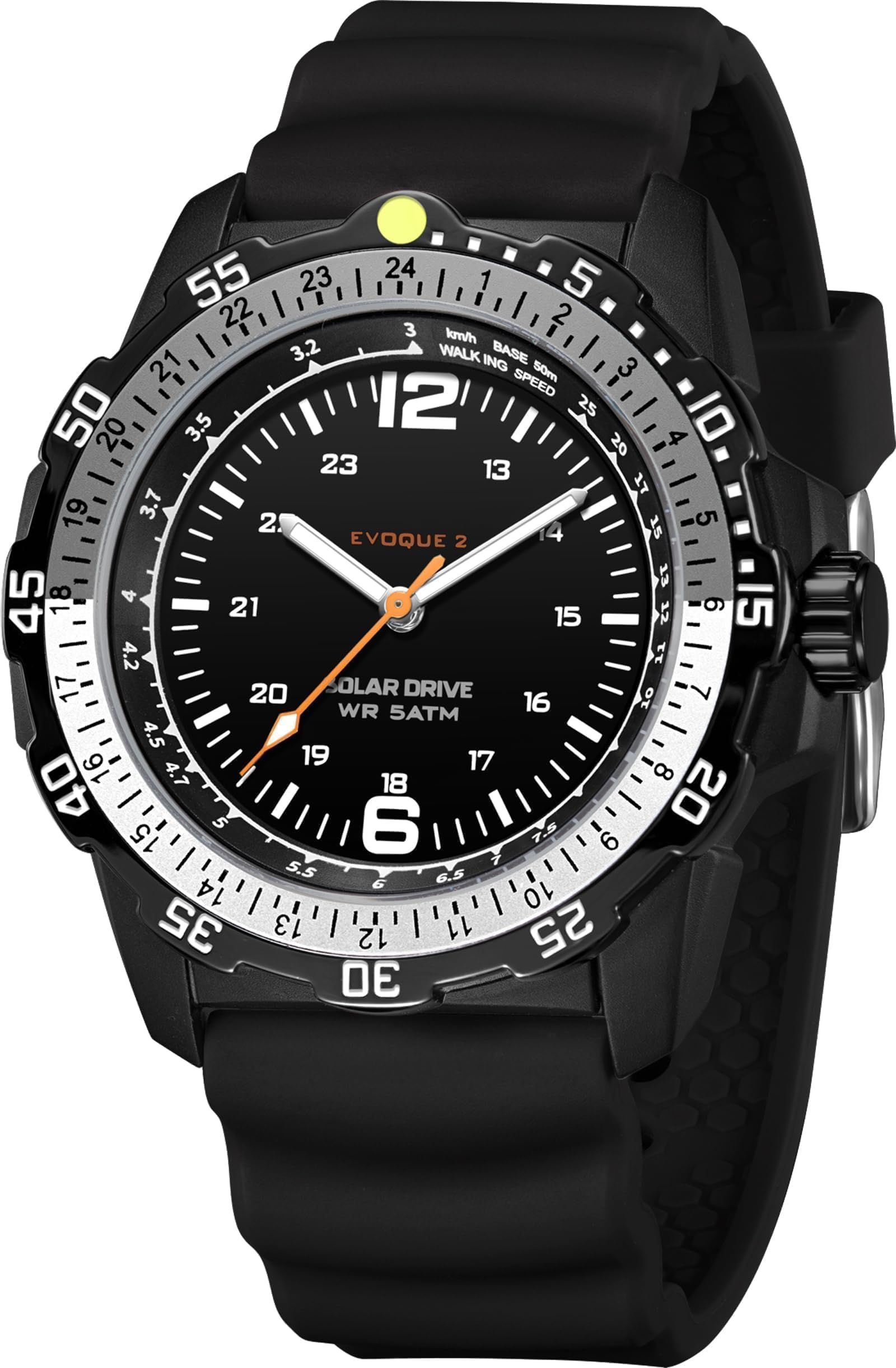 findtime Orologio solare da uomo, stile militare, analogico, sportivo, sportivo, impermeabile, tattico, alla moda, orologio da polso per uomo, lunetta girevole unidirezionale, cinturino in silicone