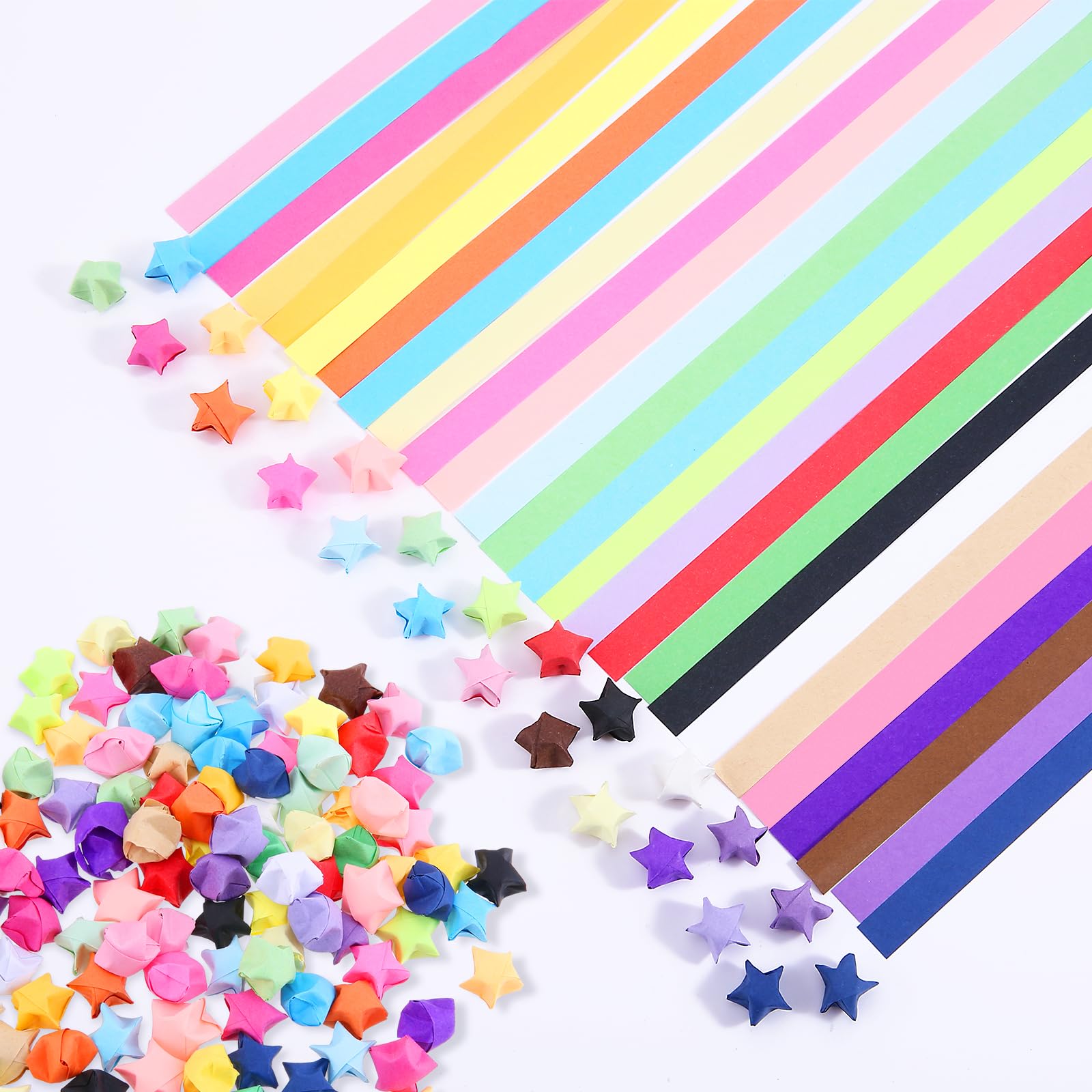 540 Sheets Origami Star Paper Strips - Pre-Cut Lucky Star Folding Paper For Crafts