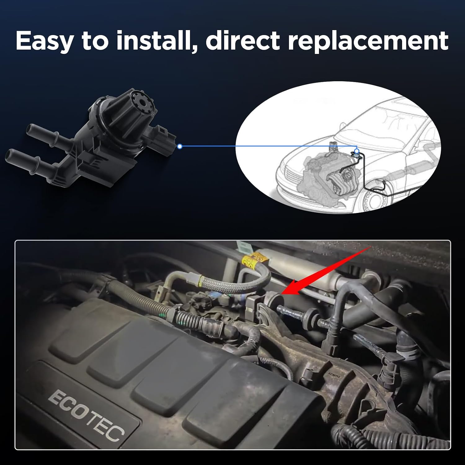AITKEN Vapor Canister Purge Solenoid Valve Compatible with Ford Edge Lincoln MKX 2007-2010, F-150 2004-2006, Expedition 2005-2006, E-150 250 350 2005-2008 Replaces 7T4Z9C915A 7U5Z9C915G.