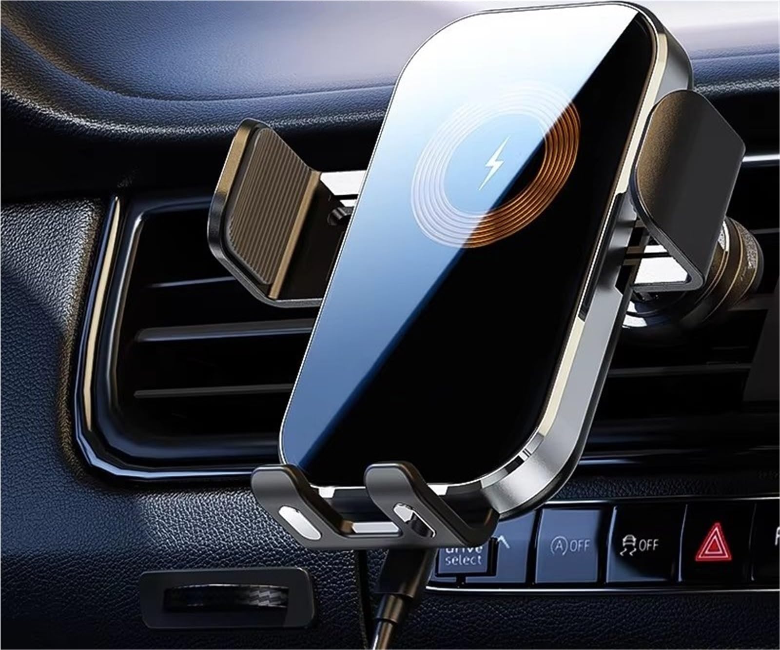 Per Xiaomi Caricabatterie Wireless Universale Per Auto Con Sensore Intelligente Supporto Auto Supporto Telefono Supporto Ricarica Rapida 15 W Porta Cellulare Auto(Black)