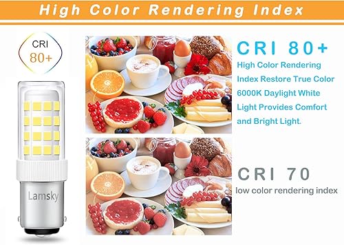 Miniatura 4 de BA15D - Bombilla LED de doble contacto para máquina de coser con base de bayoneta AC110-130V, T3T4C7S6, luz diurna de 4 W, 6000 K, bombilla de