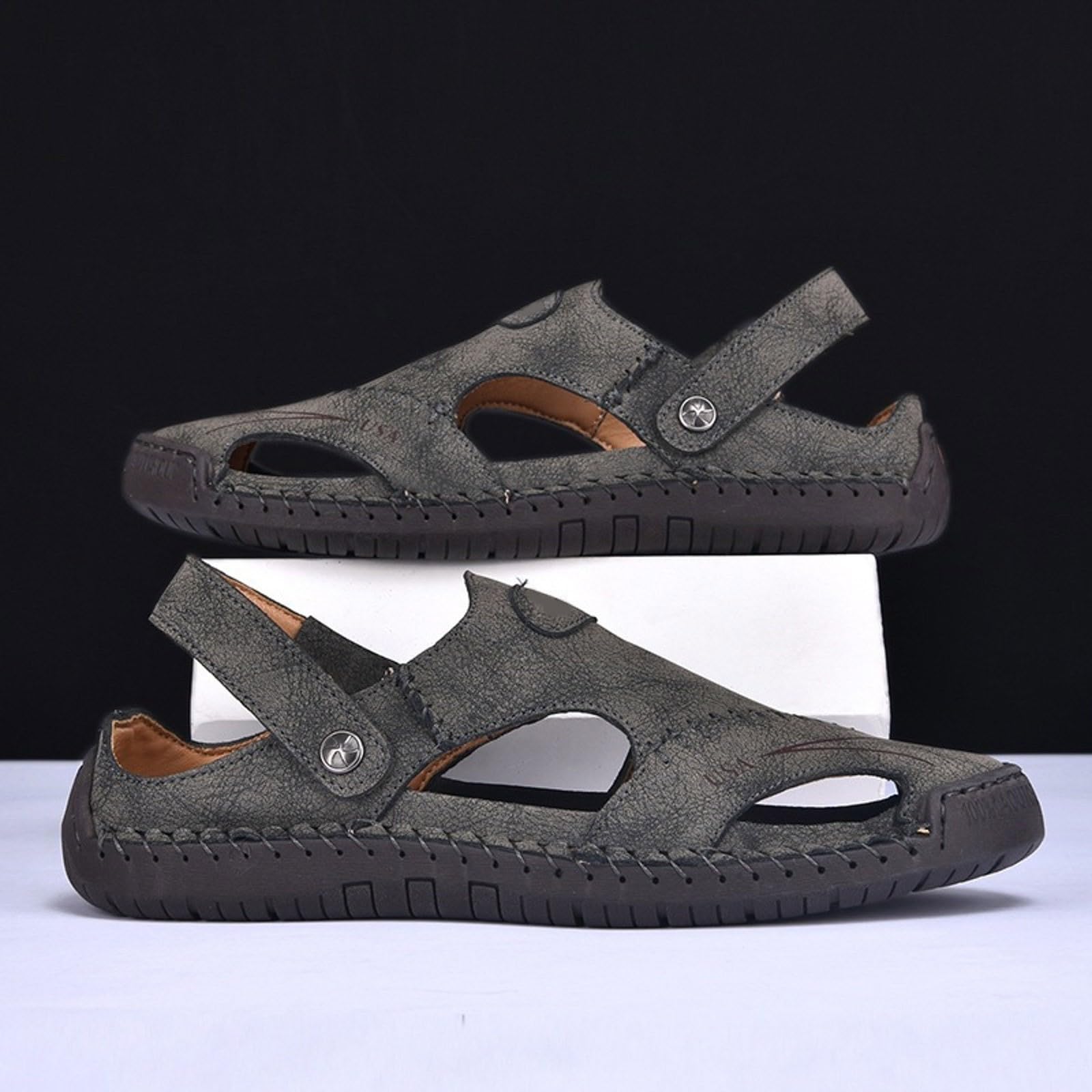 Sandalias Playa Hombre Suela de Goma Malla Transpirable con Bandas Ajustables Senderismo Casual Chanclas Piscina Zapas Calzado Sandalia Antideslizante Comodo para Vacaciones Natacion