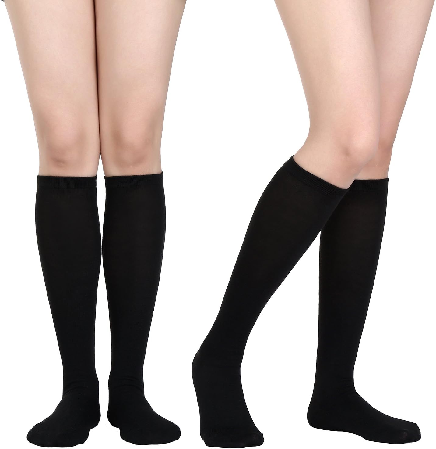SATINIOR Women Knee Boot Sock High Sock Halloween Sock Cosplay Stocking (Black, Medium)