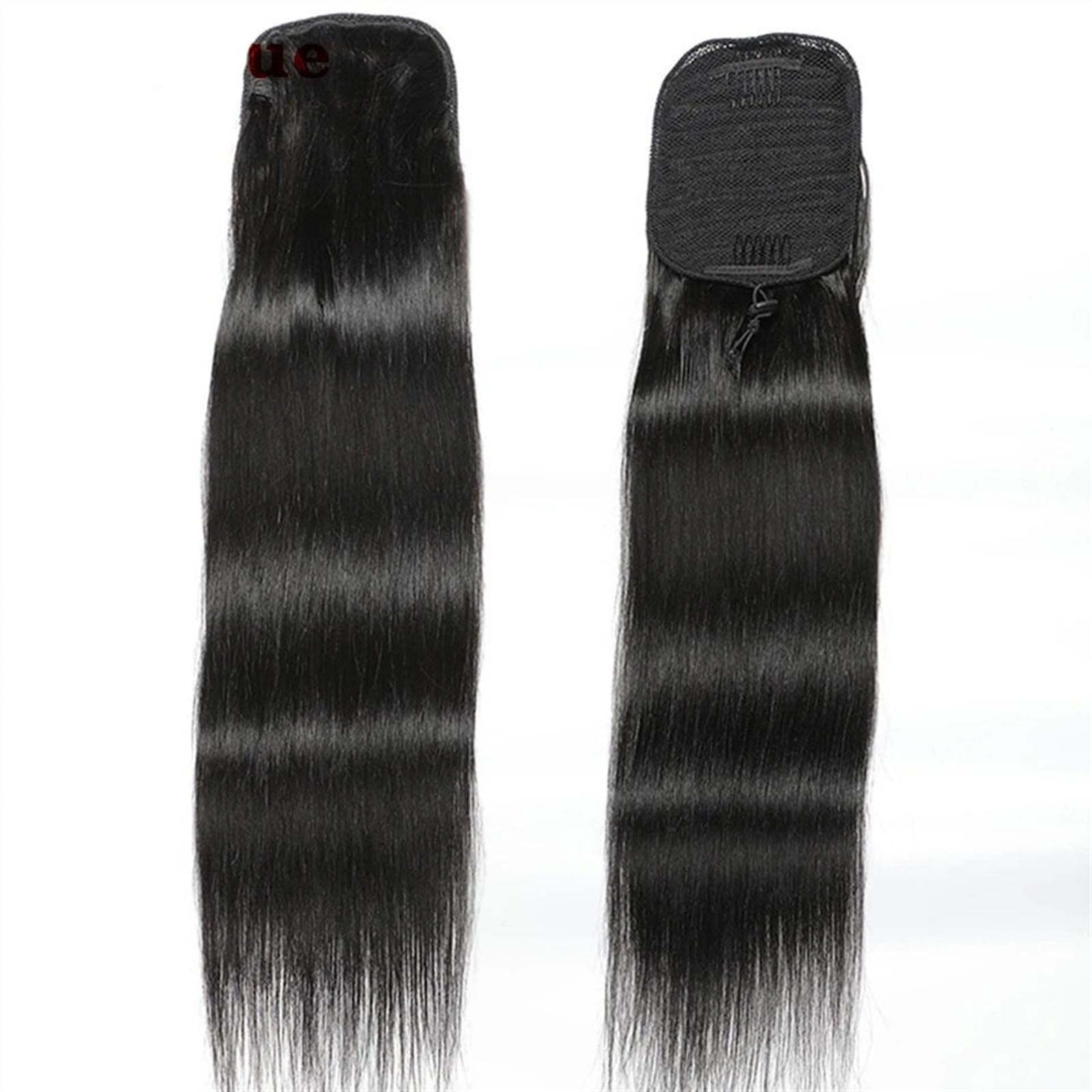 Pelo de cola de caballo Extensión de cola de caballo larga y recta, cabello humano Real con cordón, postizo de cola de caballo, Color Natural, Clip de pelo Remy en postizo de cola de caballo recta Ext