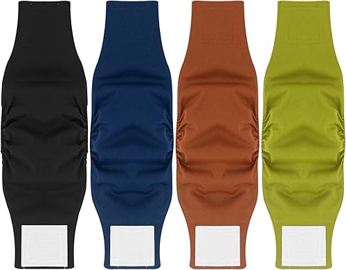 Pañales reutilizables para perros (paquete de 4) bandas para el vientre para perros machos, pañales lavables superabsorbentes (colores-01, L)