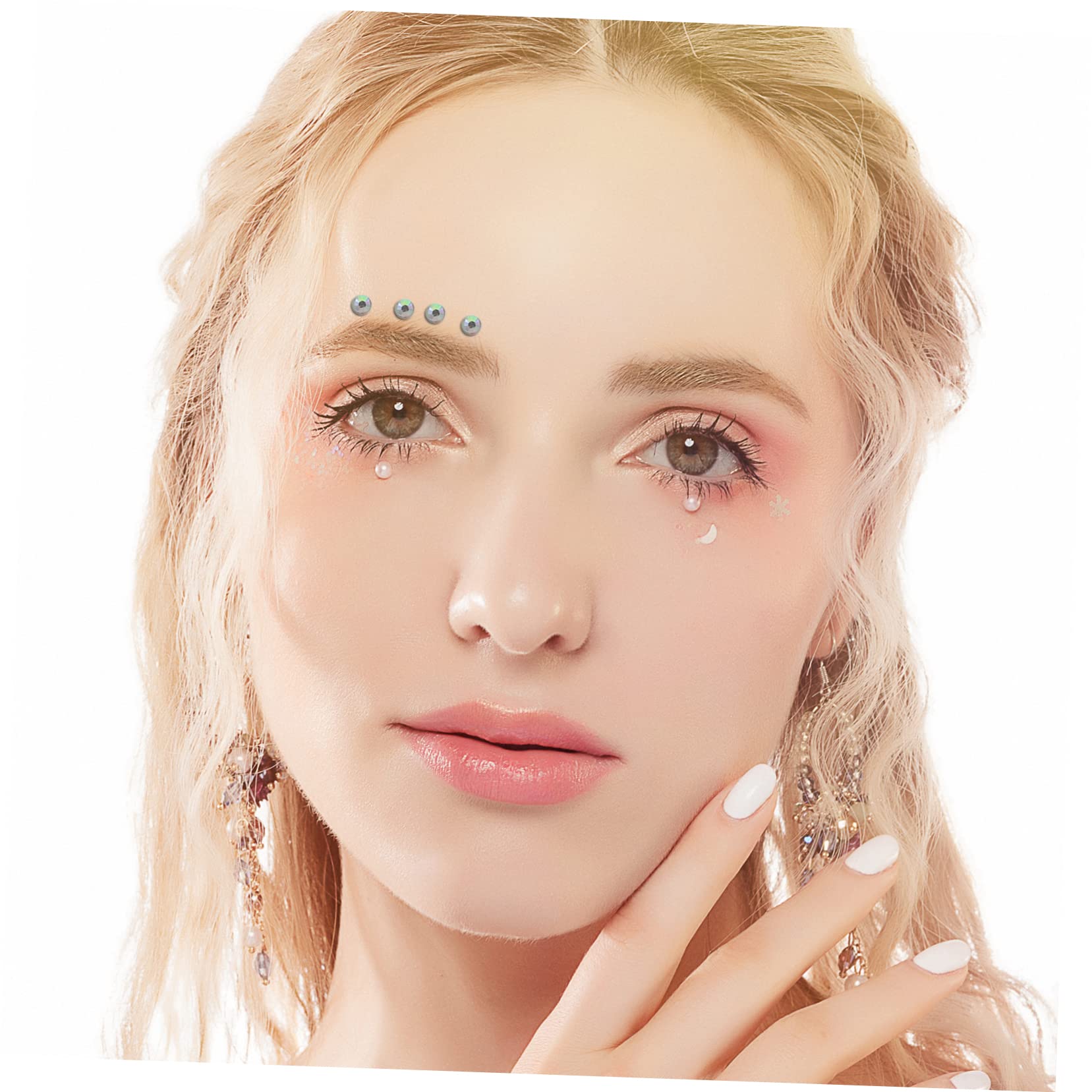 Healvian 30fogli Adesivi Per Viso Acrilico Lucido Stickers Gioielli Per Viso e Corpo Decorazioni Per Festival e Trucco Impermeabili e Sicuri Per La Varianti Di Gemme e Perle