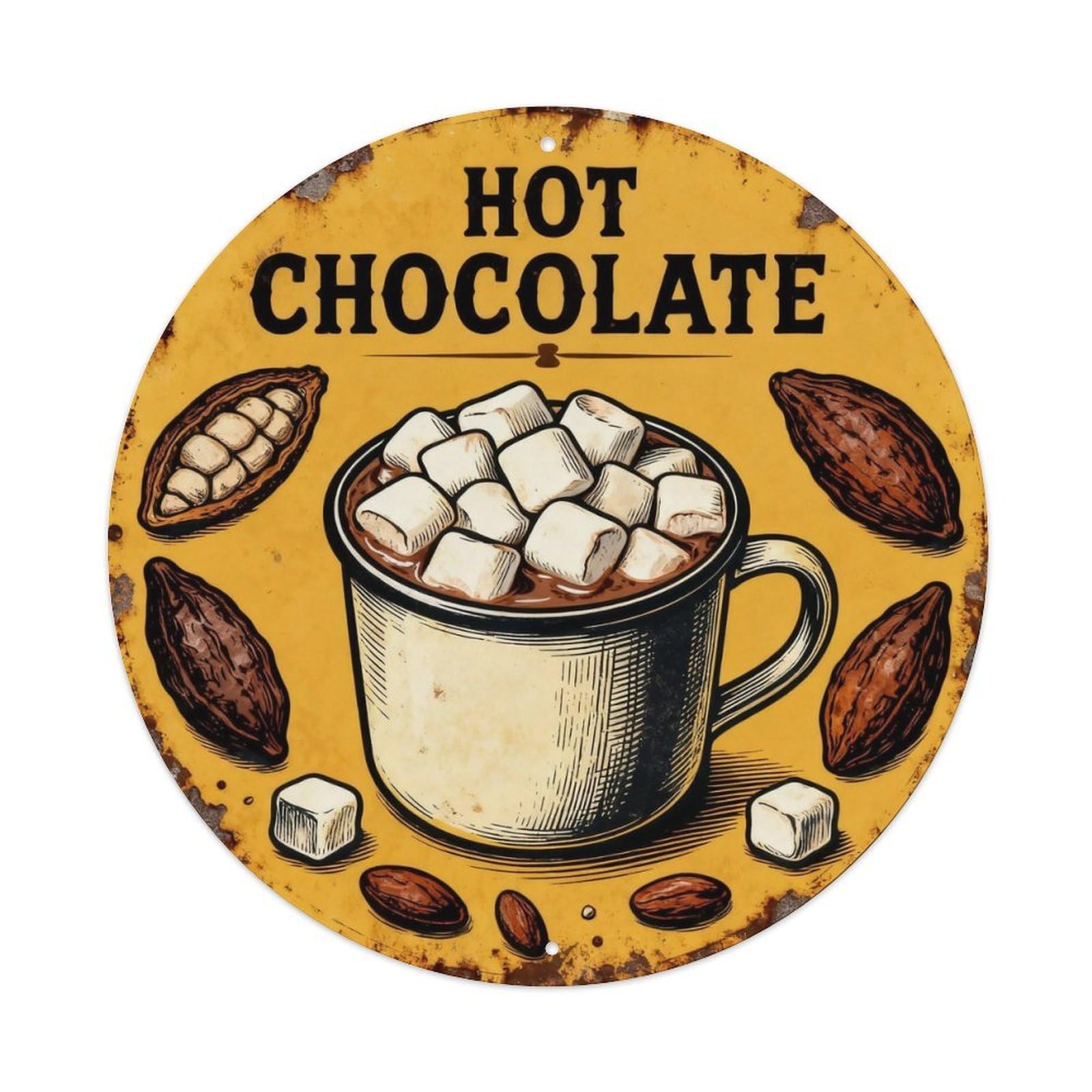 Hot Chocolate Vintage Tin Sign Metal Tin Sign Plaque