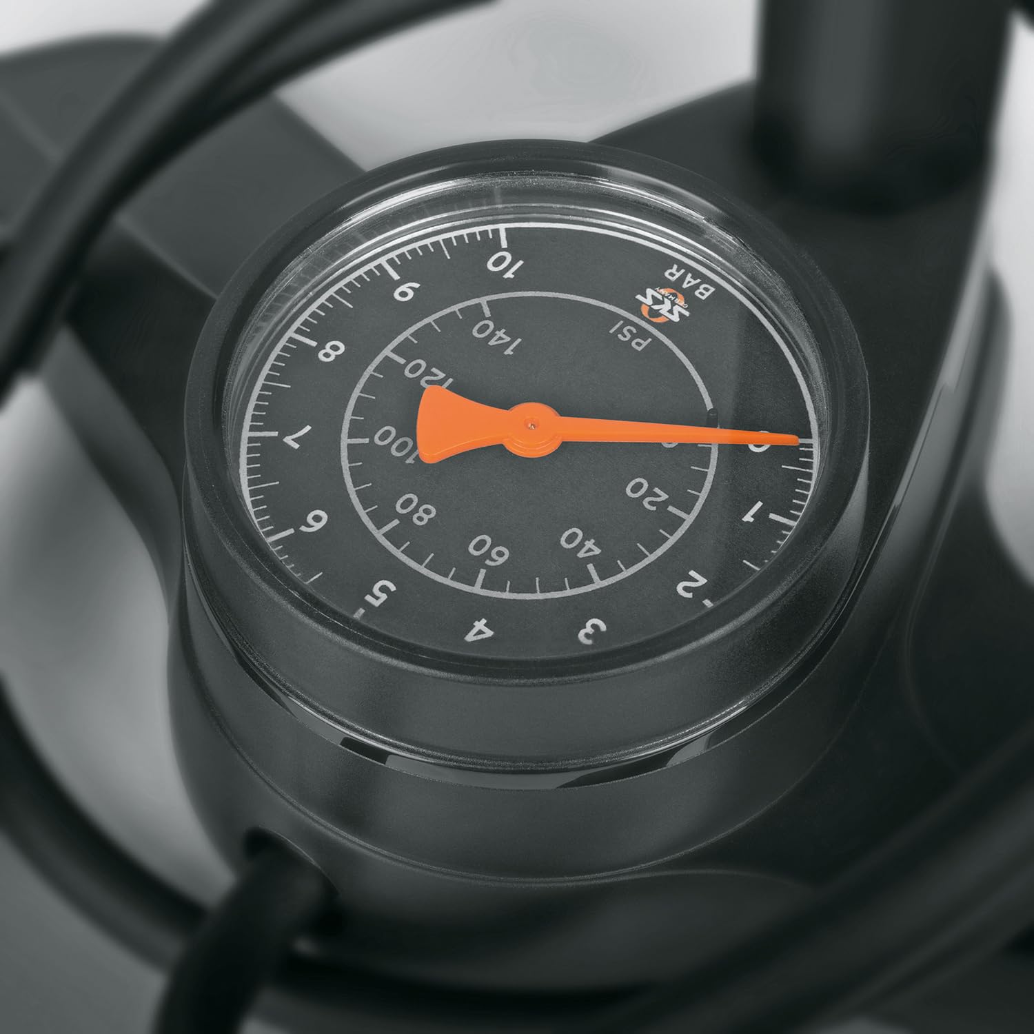 SKS GERMANY AIRLITE Pompa con grande manometro di precisione (accessori per bicicletta, impugnatura ergonomica, tubo ad alta pressione, tubo in acciaio stabile, testa Multi Valve MV Easy per valvole
