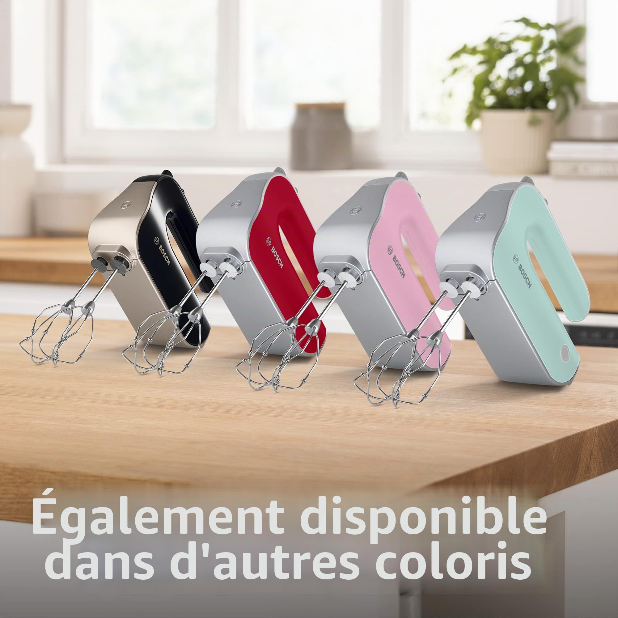 Bosch Electroménager - MFQ4835DE Batteur à main Styline, 575 watts, 5 niveaux de puissance - Blanc/Chrome