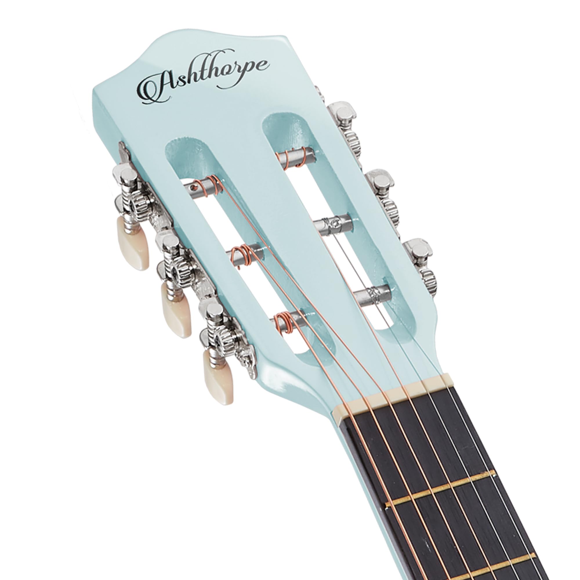 Ashthorpe Akustikgitarre für Anfänger, 96,5 cm, Hellblau, Basis-Starter-Set mit Gigbag, Saiten, Gurt, Stimmgerät, Stimmpfeife, Plektren