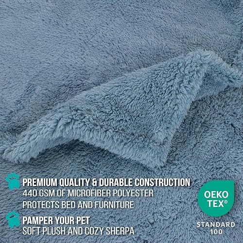 Miniatura 4 de PetAmi - Manta de forro polar impermeable para perros grandes y gatos, suave, abrigada, para protección de cama y sofá