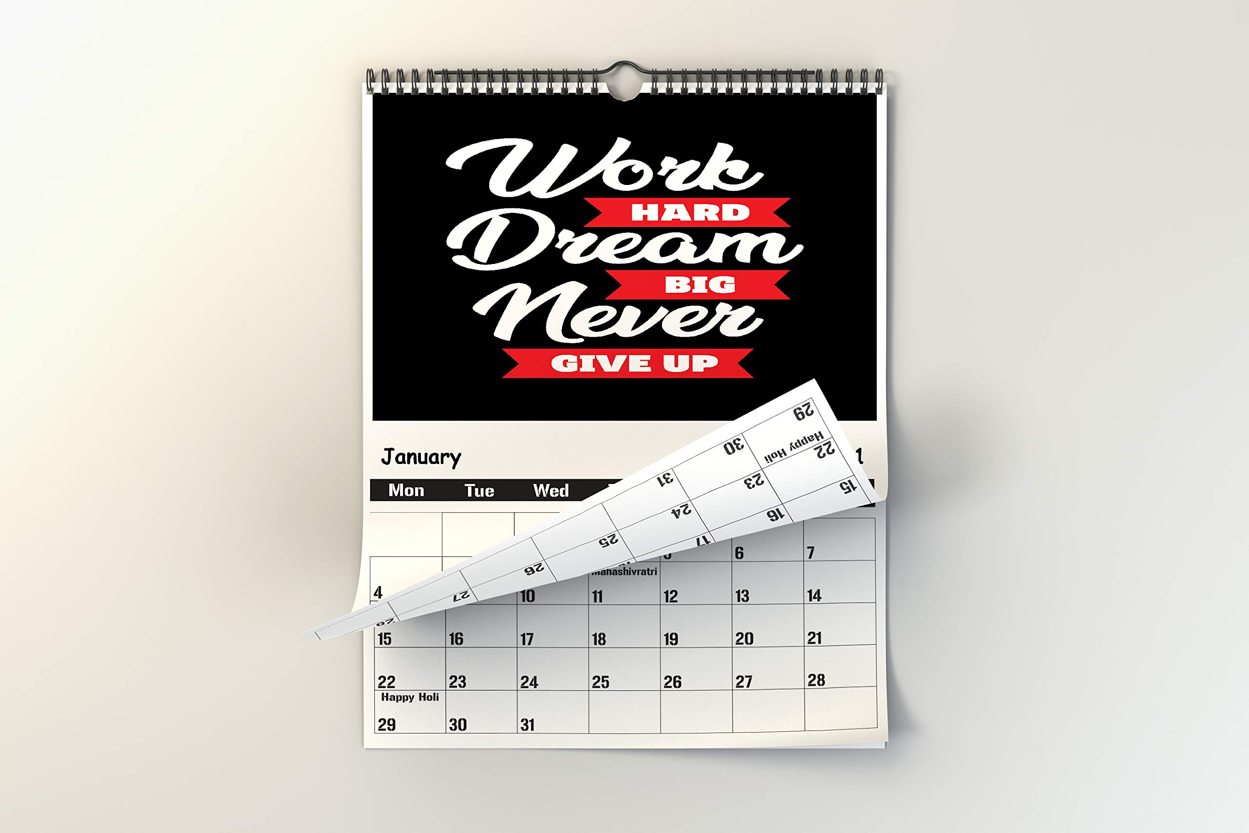 AccuPrints Colored 2025 Wall Hanging Calendar and Planner (12 x 18 inches) Paper -130 gsm