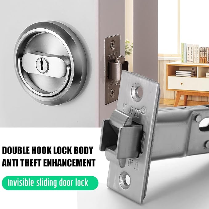 Cerradura redonda para puerta corredera con llave miniatura 4