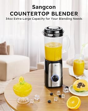 Sangcon Blender and Food Processor Combo for Kitchen for smoothies/ice