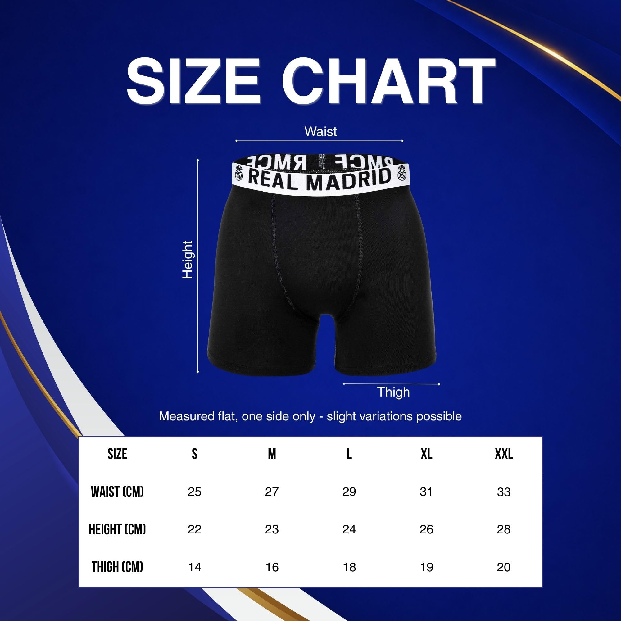 Real Madrid Boxer Ragazzi, Confezione da 5 – Prodotto con Licenza Ufficiale | Set di Boxer 95% Cotone | Regalo per i Tifosi più Piccoli con Elastico con Logo