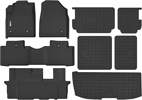 Miniatura 2 de XINSHANGXIU Alfombrillas y forro de carga para Honda Pilot Sport 2023 2024, Touring, Elite, TrailSport, EX-L, 1, 2 y 3 fila con tapete para