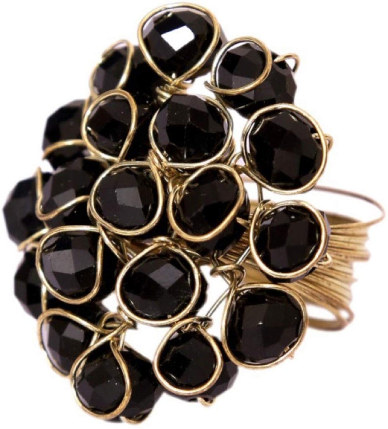 JSD Gold Plated Ring | Stylish Gold Plated Black Crystal Finger Ring For Women And Girls | Ring, Rings, Ring For Girls, Gold Plated Ring - Free Size (B0832QZ72C) Amazon Price History, Amazon Price Tracker