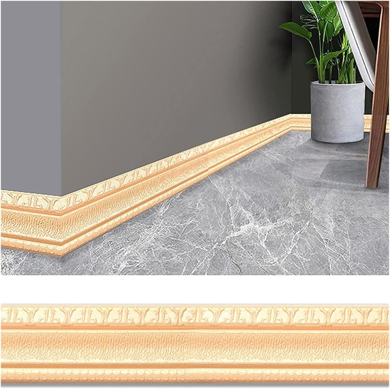 VUIKLCty Skirting Boards, Decorative Mouldings, Foam Wall Trims, Adhesive Wallpaper Borders