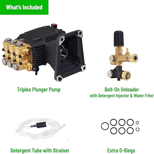 Miniatura 8 de Canpump Bomba de lavado a presión CF 3257 G - 3200 PSI, 5.7 GPM, eje de 1 pulgada, descargador horizontal, triplex, descargador externo - Bomba de