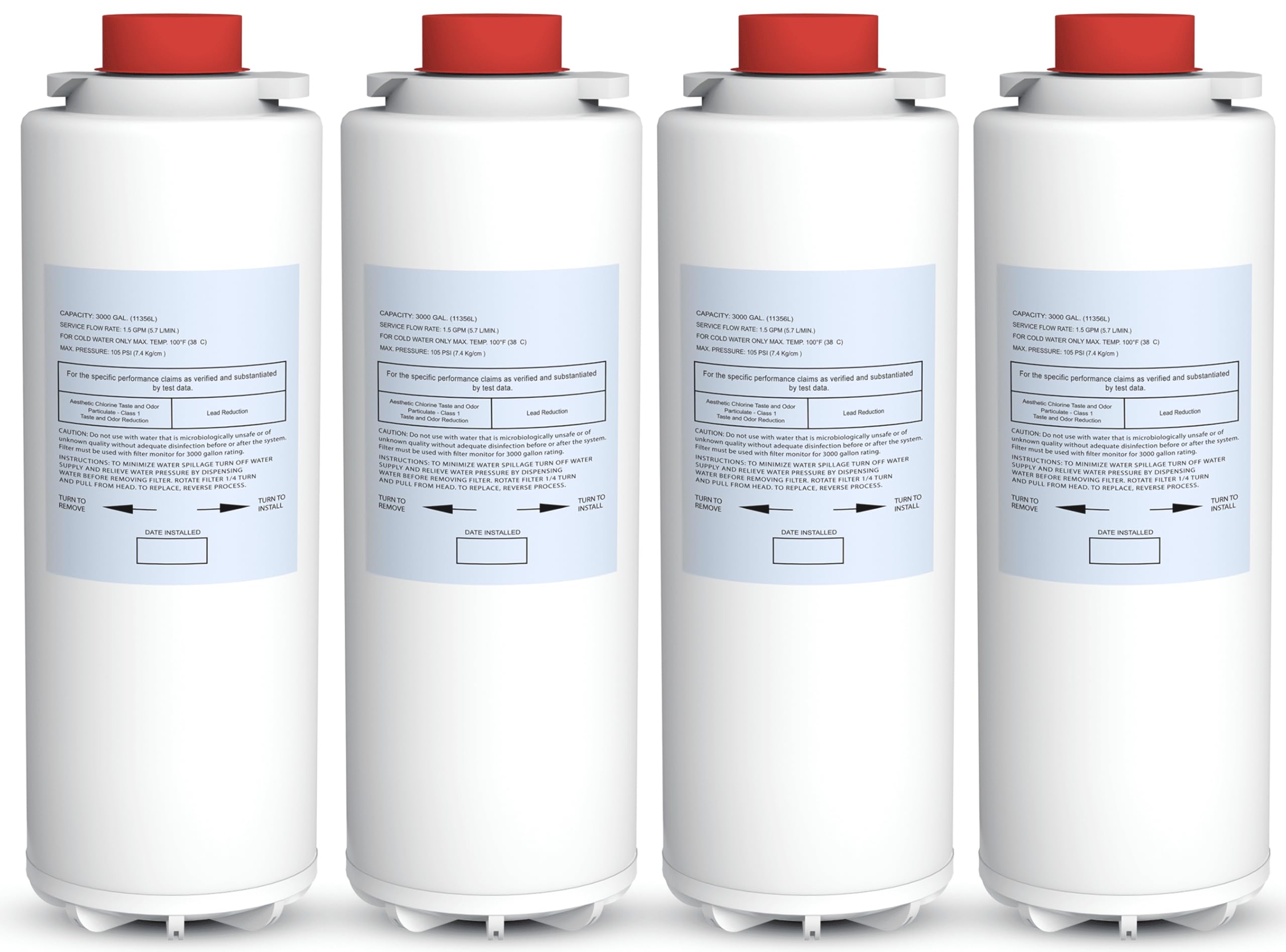 Replacement Filter Compatible with Selected Elkay Drinking Fountain Systems, Replaces Part 51300C (No RFID - 4 Pack)