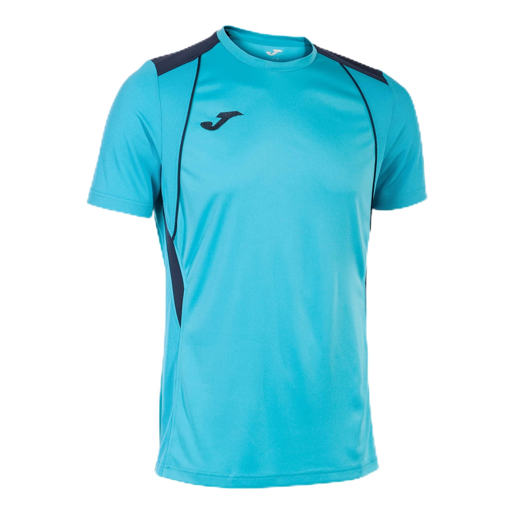 Joma Championship VII Navy Fluorescent Turquoise Short Sleeve T-Shirt