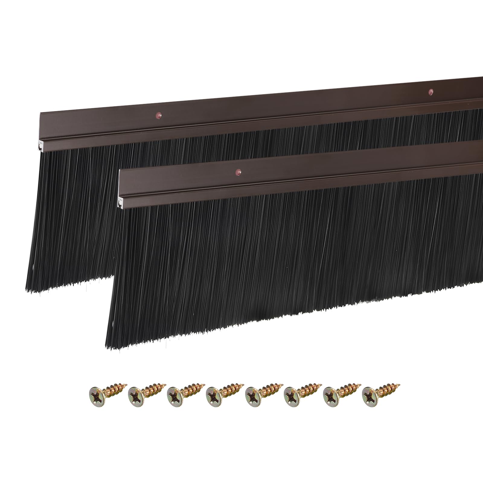 sourcing map 2Pcs Brosse de Bas de Porte 900mm L x 115mm W Marron
