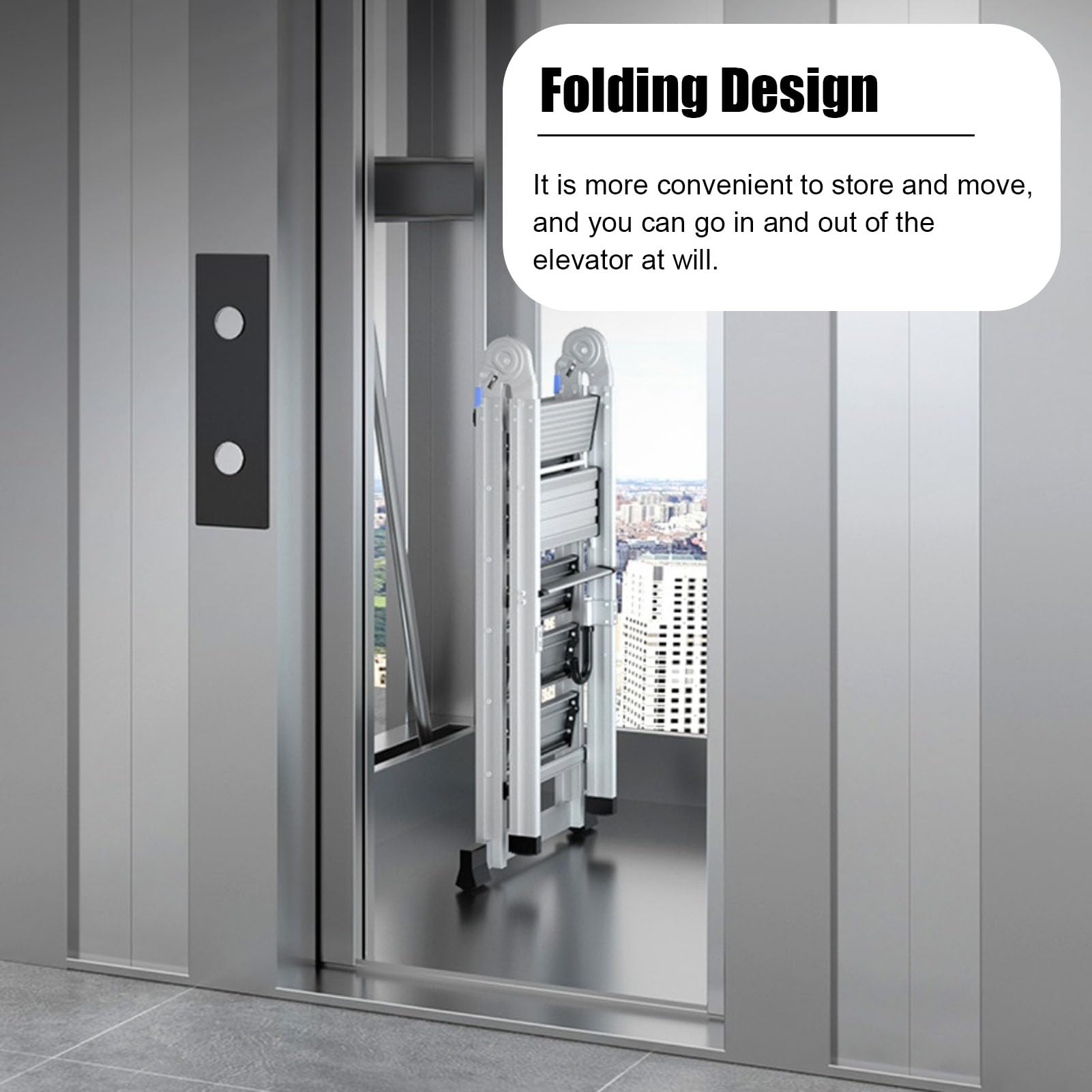 Escaleras para Áticos Escalera Portátil de Aluminio para Ático, Escalera de Escape Plegable para Interiores con Pasamanos y Base de Goma Antideslizante, Escalera Tipo Loft de Carga Alta para Sótano (