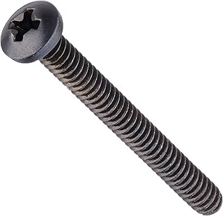 Small Parts Steel Pan Head Machine Screw, Black Oxide Finish, Meets ASME B18.6.3, #1 Phillips Drive, #4-40 Thread Size, 1