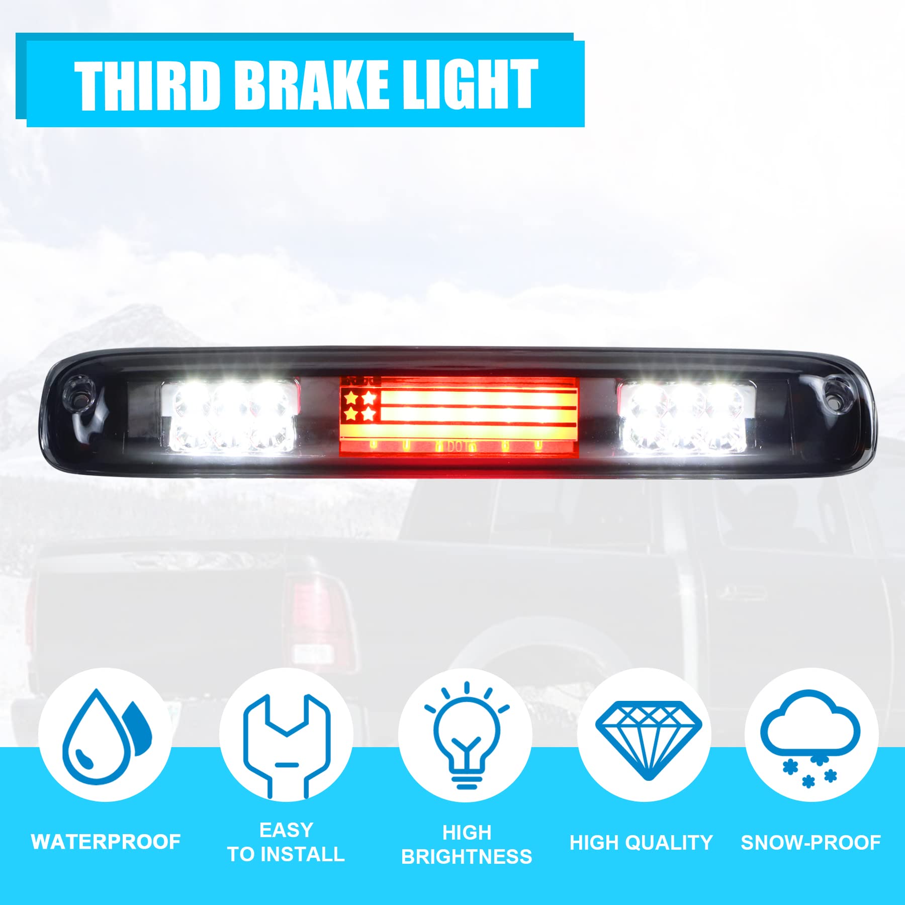 LED Third Brake Light Cargo Lamp For 1999-2006 Chevy Silverado & GMC Sierra - Red/Smoke Lens 8 thumbnail image
