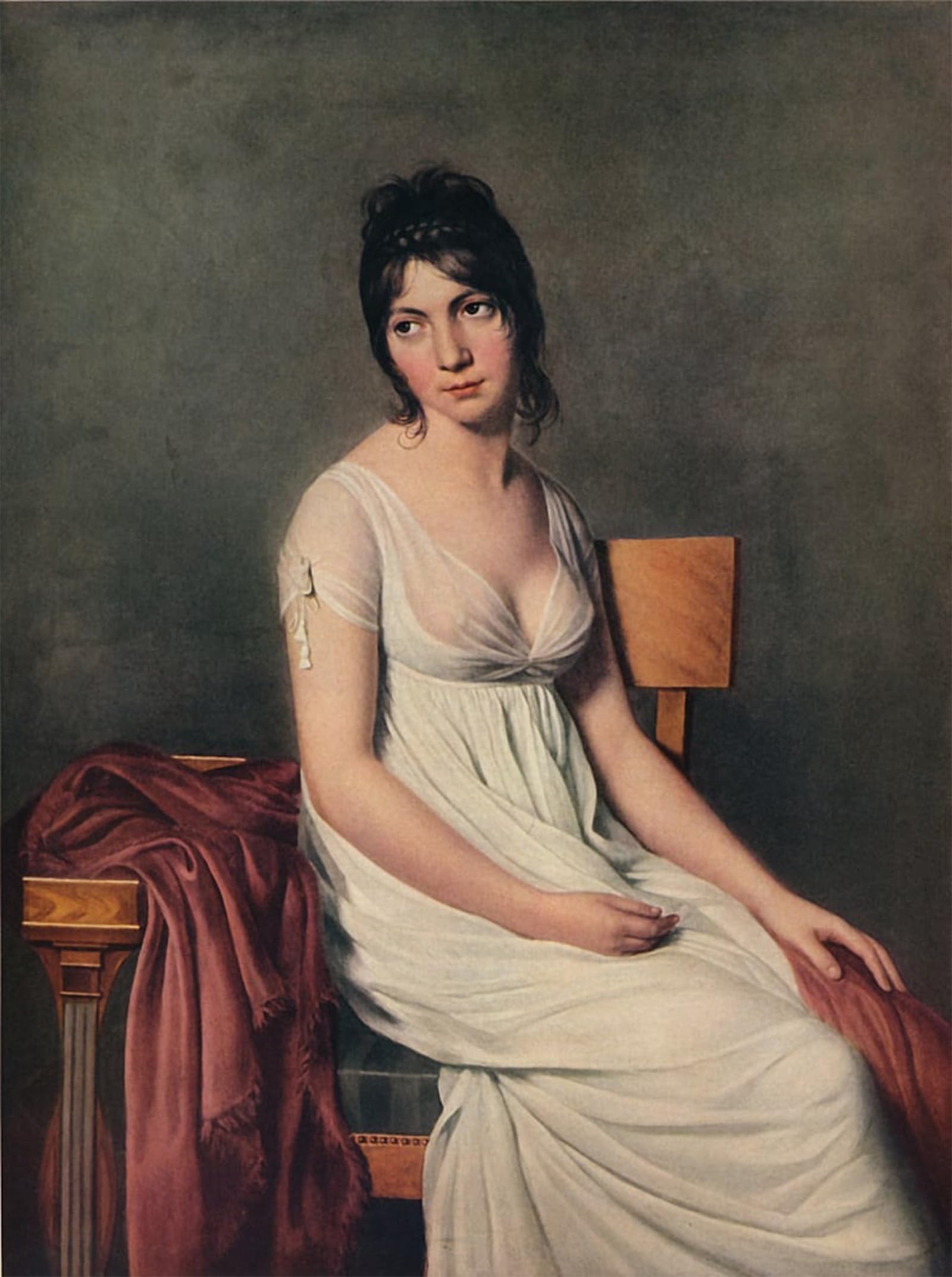 ARTXLXXBN Famous Painting Art Wall Decor Abstract Art Picture Portrait of a Young Woman in White by Jacques Louis David Animal Pictures for Home Decor 60x90cm