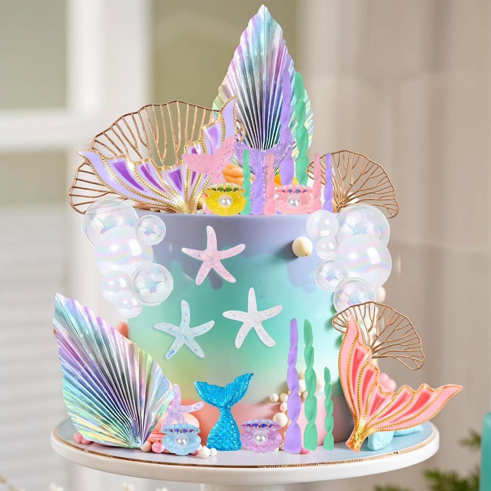 40 Decorazioni di Sirena, Decorazione per Torta Sottomarina per Anniversario E Fidanzamento